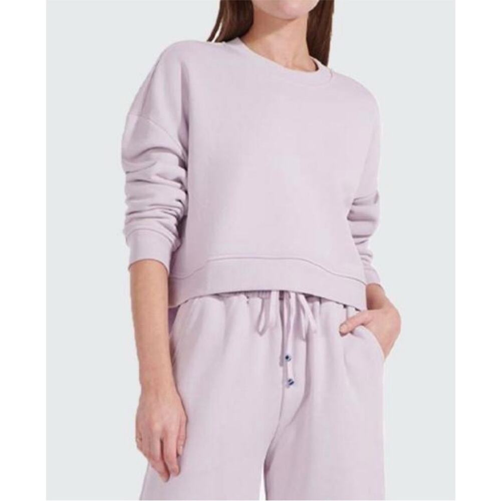 Staud Light Purple Cropped Sweatshirt Sz S